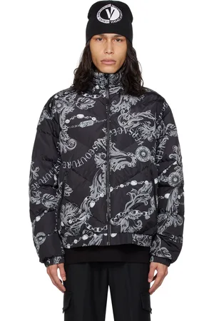 VERSACE Blouson réversible noir rembourré en duvet