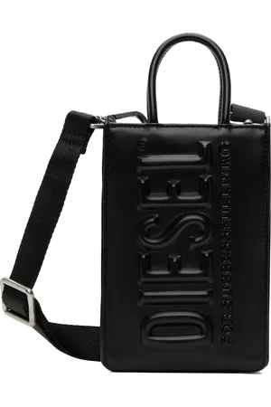 Diesel Moyen cabas noir à logo gaufré