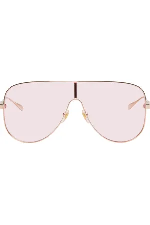 Gucci Lunettes de soleil de type visière doré rose