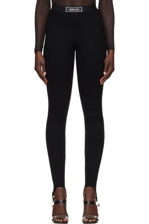 VERSACE Legging noir à logo rétro 
