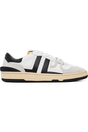 Lanvin Baskets Clay blanc cassé et noir en filet