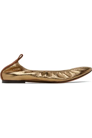 Lanvin Ballerines dorées en cuir métallisé