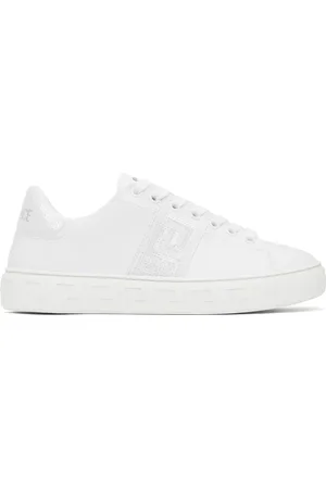 VERSACE Baskets blanches à motif à clé grecque