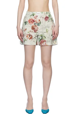 The Attico Short blanc à motif fleuri