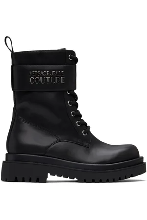 VERSACE Bottes Drew noires à logo
