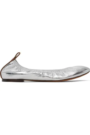 Lanvin Ballerines argentées en cuir métallisé