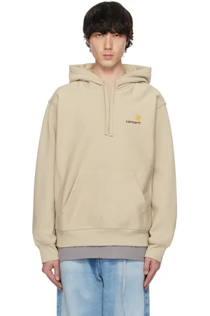 Carhartt Pull à capuche beige à logo American Script