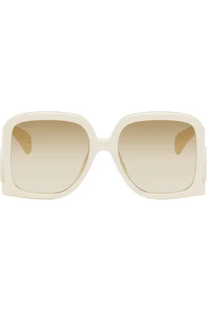 Gucci Lunettes de soleil carrées blanc cassé