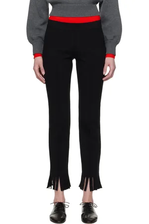 High Pantalon Louis noir à franges