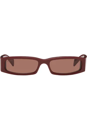 Gucci Lunettes de soleil rectangulaires bourgogne