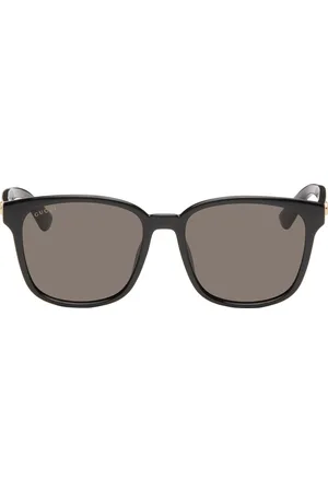Gucci Lunettes de soleil carrées noires à monture fine en acétate