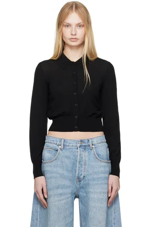 Alexander Wang Cardigan noir à logo High-Frequency étagé