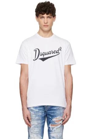 Dsquared2 T-shirt blanc à logo en velours