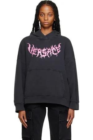 VERSACE Pull à capuche surdimensionné noir