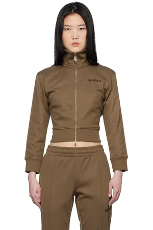 The Attico Blouson de survêtement brun à logo contrecollé