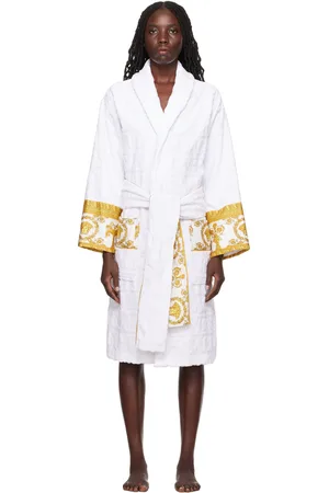 VERSACE Peignoir blanc à motif I Love Baroque