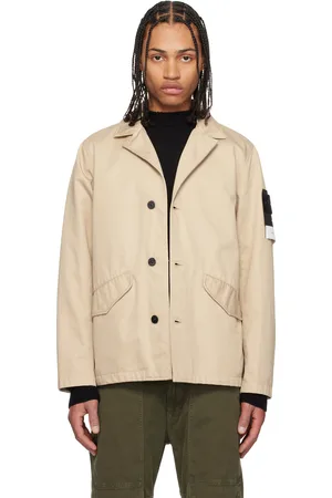 Stone Island Veston A100003 beige en Raso Gommato à trois épaisseurs