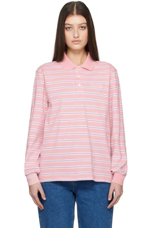 DUNST Polo rose à rayures et à col classique