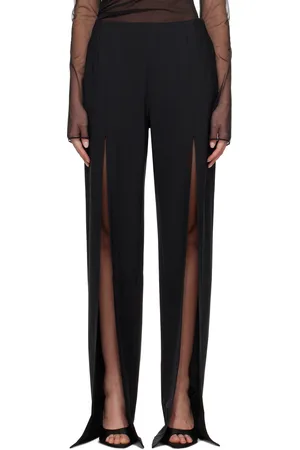 Nensi Dojaka Pantalon façon tailleur Luna noir à fentes