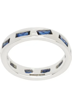 Bleue Burnham Anneau Lotus argenté