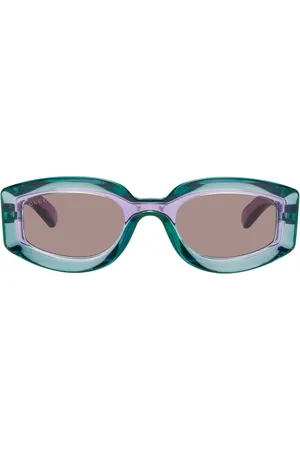 Gucci Lunettes de soleil géométriques bleu et mauve