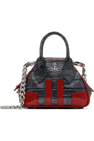 Vivienne Westwood Mini sac Yasmine gris et rouge à chaine