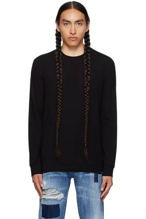Dsquared2 T-shirt à manches longues noir à logo imprimé