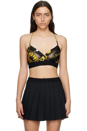 VERSACE Débardeur noir à motif Chain Couture