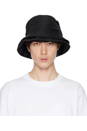 SACAI Chapeau noir à poche et à rebord étagé