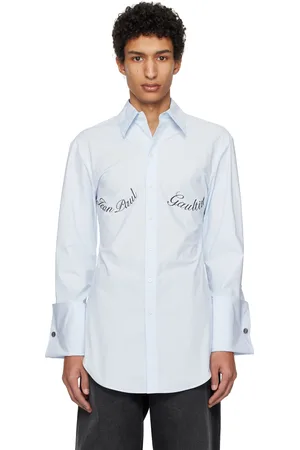 Jean Paul Gaultier Chemise bleue à logo contrecollé