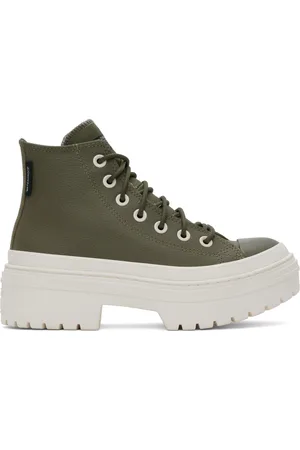 Converse Baskets imperméables Chuck Taylor All Star vertes à semelle épaisse à plateforme et à talon