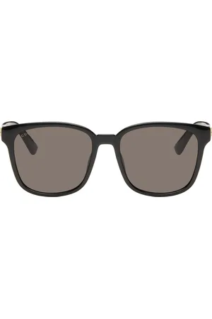 Gucci Lunettes de soleil carrées minces noires en acétate