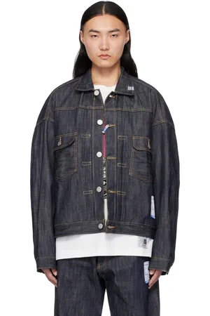 Maison Mihara Yasuhiro Blouson bleu en denim à lisières