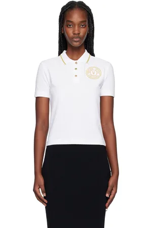VERSACE Polo blanc à logo circulaire