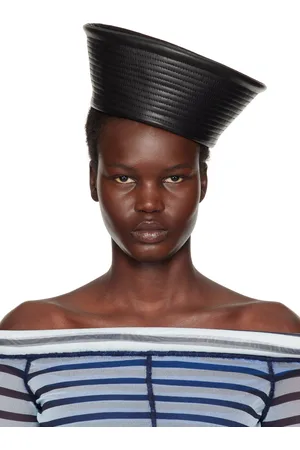 Jean Paul Gaultier Chapeau de matelot noir en cuir