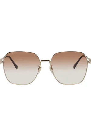 Gucci Lunettes de soleil surdimensionnées carrées dorées