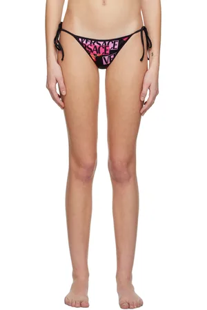 VERSACE Culotte de bikini réversible noire