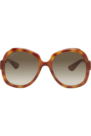 Gucci Lunettes de soleil surdimensionnées Saint Tropez brun écailles de tortue
