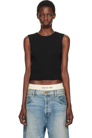 FEAR OF GOD Débardeur noir en tricot gaufré