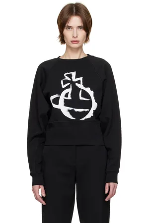 Vivienne Westwood Pull de sport molletonné noir à orbe à effet pochoir