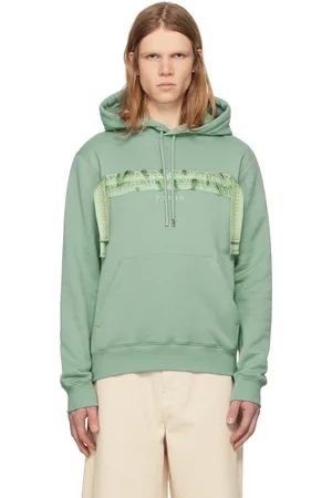 Lanvin Pull à capuche vert à garnitures Curb