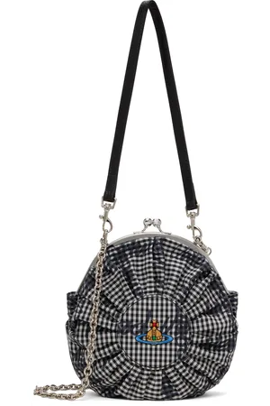 Vivienne Westwood Sac à bandoulière circulaire Rosie noir et blanc à monture de bourse