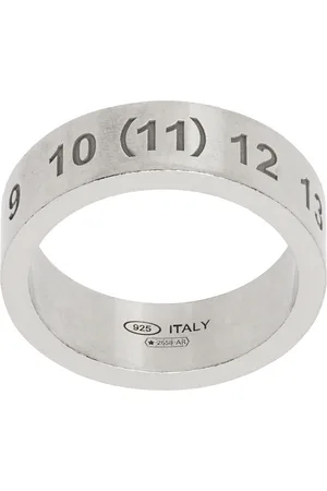 Maison Margiela Bague argentée à logo numérique