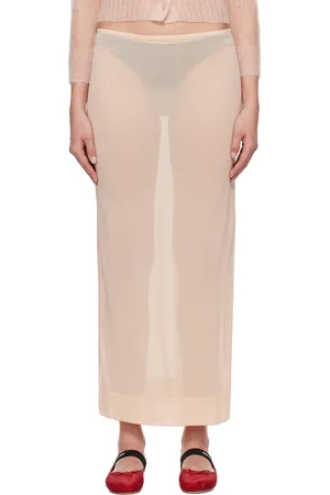 Simone Rocha Jupe midi droite transparente rose