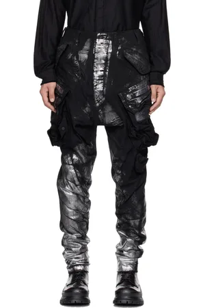 JULIUS Pantalon cargo noir à poches Gasmask