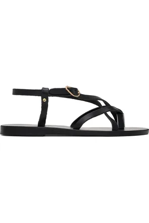 Ancient Greek Sandals Sandales Semele noires