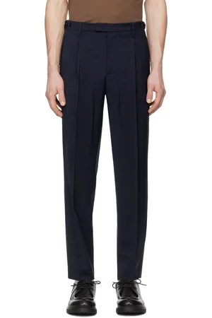BARENA Pantalon Masco bleu marine en laine froide