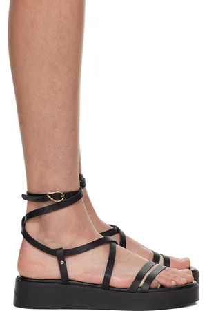 Ancient Greek Sandals Sandales Aristea noires