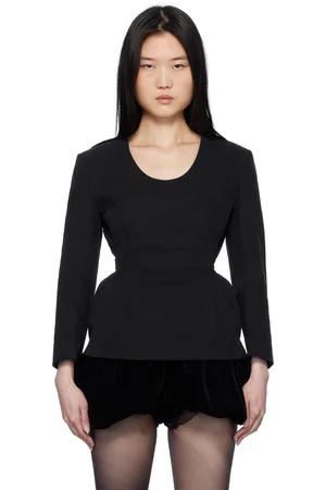 pushBUTTON Chemisier noir à taille cintrée