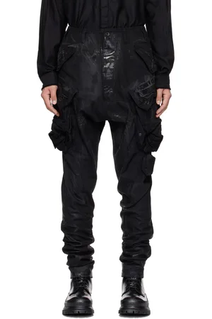 JULIUS Pantalon cargo noir à poches Gasmask